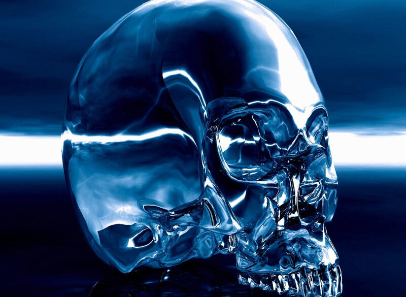 Transparent Blue Skull