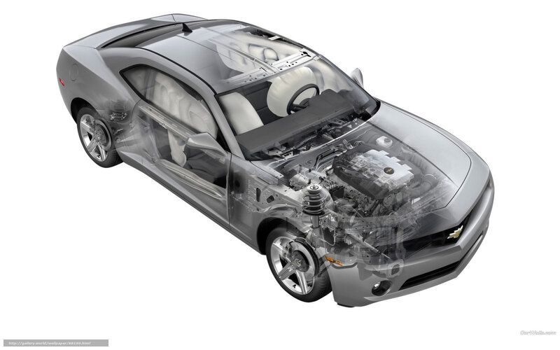 Transparent car engine diagram