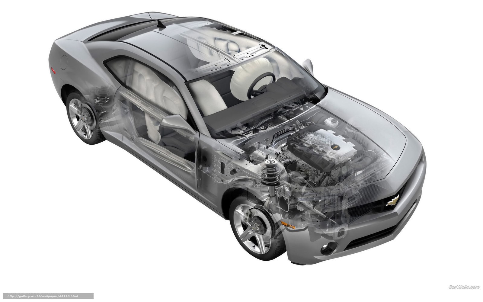 Transparent car engine diagram