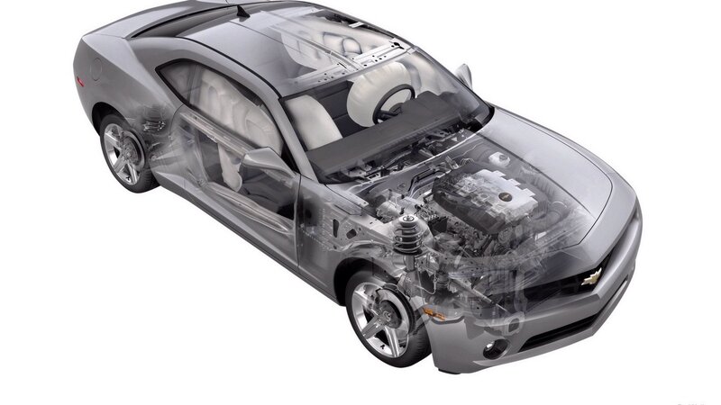 transparent car engine view