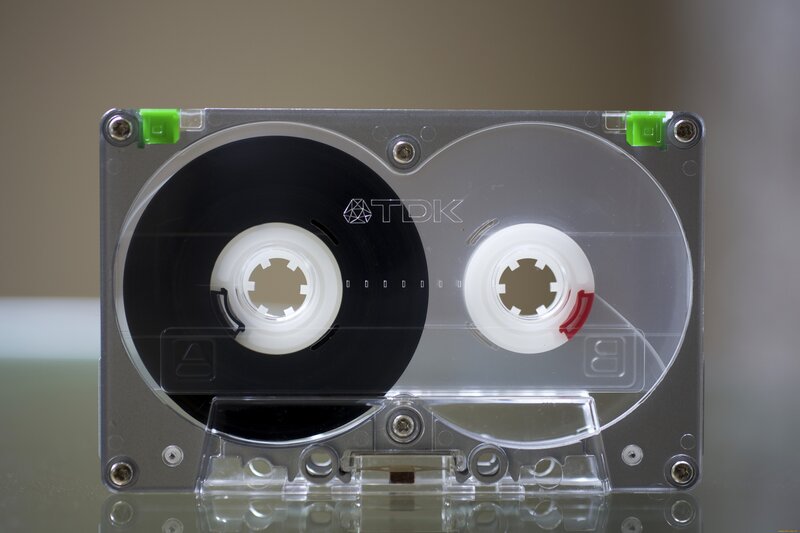 Transparent Cassette Tape — Black, Neutral, Photograph