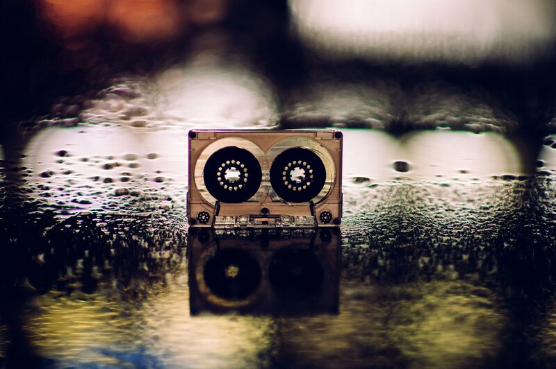 Transparent Cassette Tape — Black