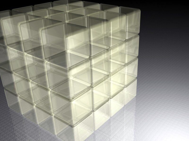 transparent cube structure