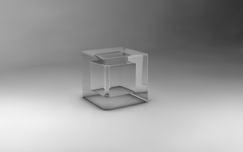 Transparent Cube Structure — Gray, Neutral