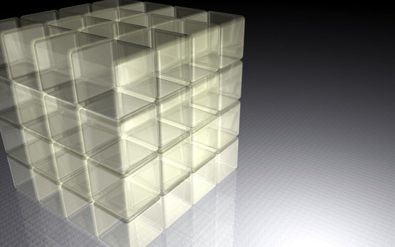 Transparent Cube Structure — White, Neutral, 3d Render