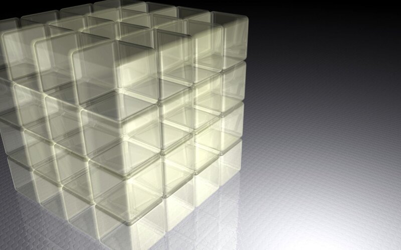 Transparent Cube Structure — White, Neutral