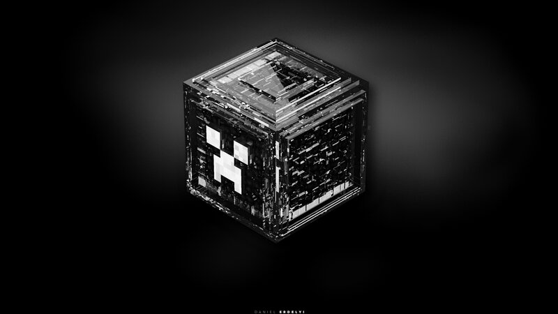 Transparent Cube with Pixelated Face