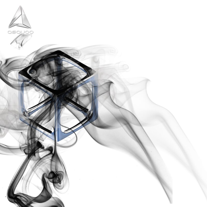 Transparent Cube with Smoke