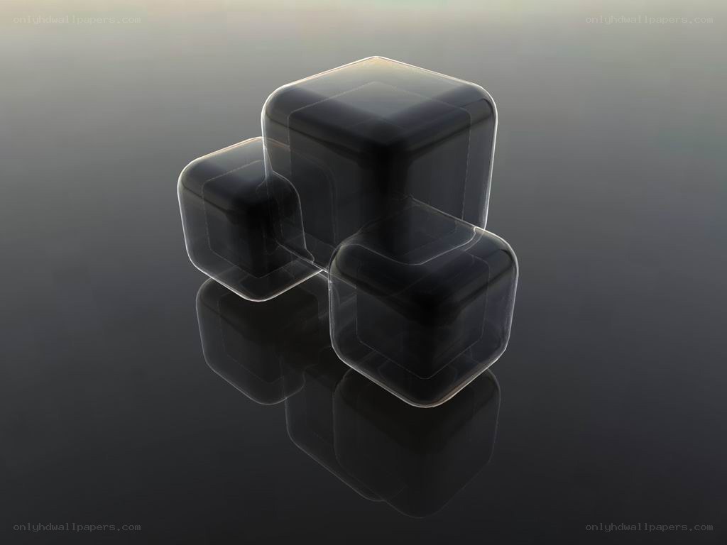 transparent cubes on reflective surface