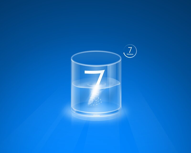Transparent Cylinder with Number Seven