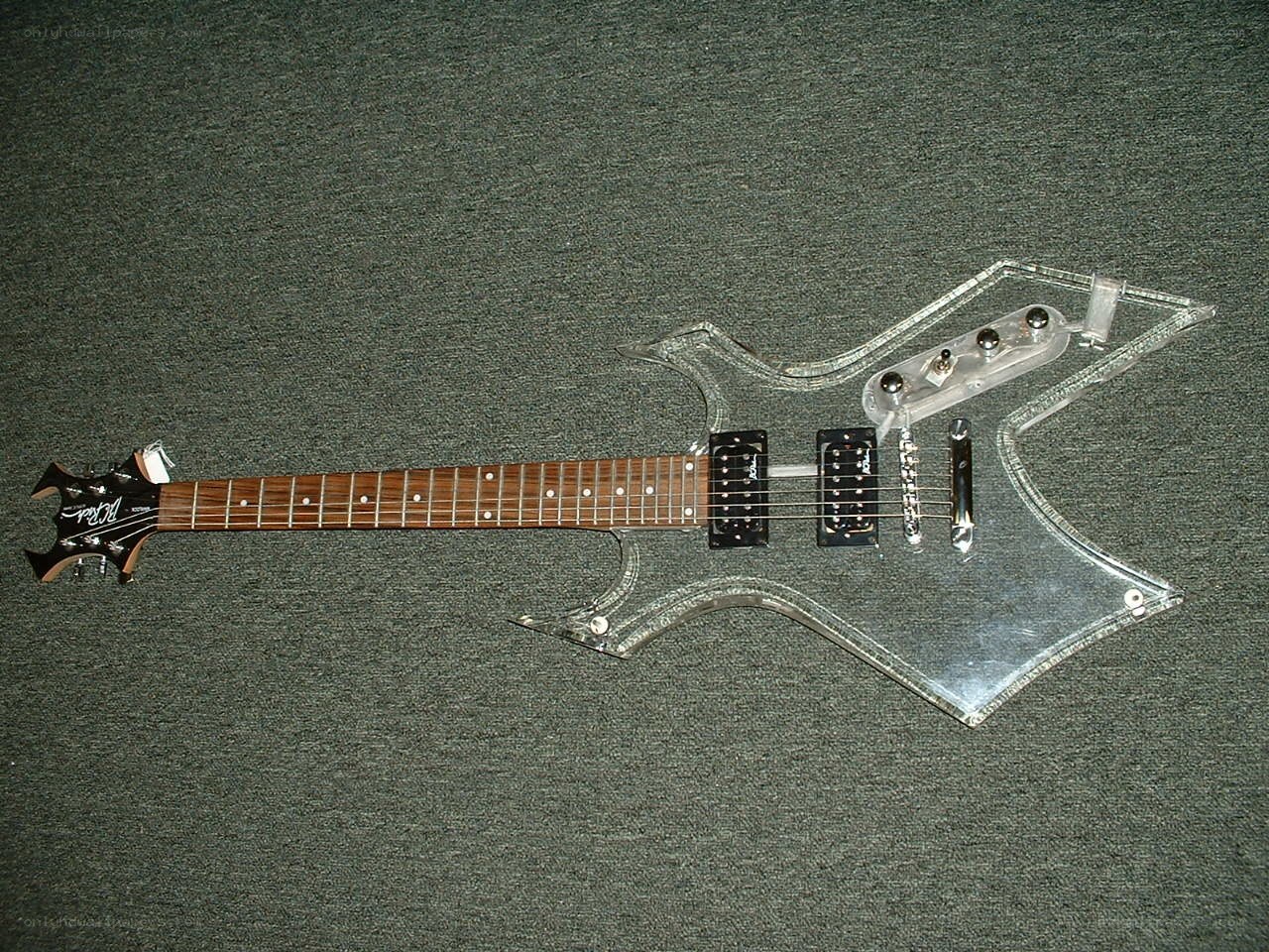 transparent electric guitar