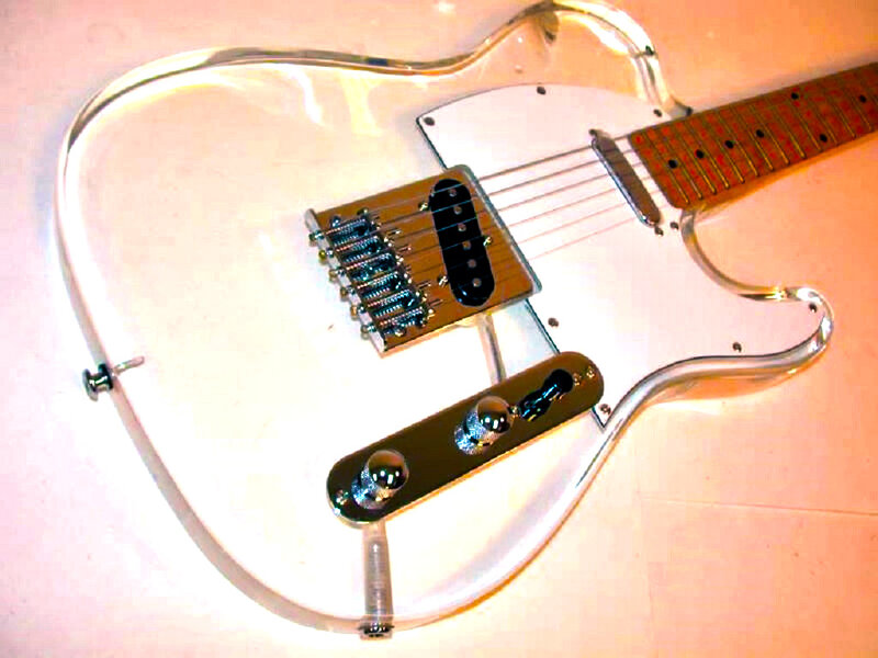 Transparent Electric Guitar — White