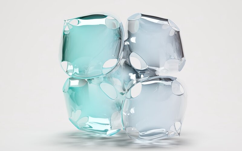 Transparent Glass Cubes