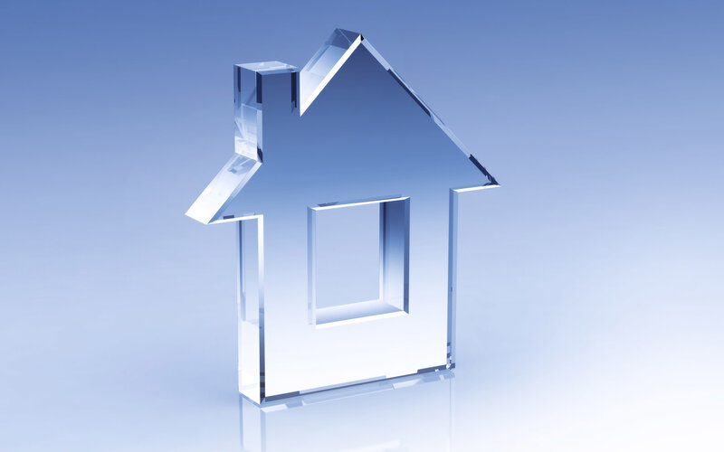 transparent glass house icon