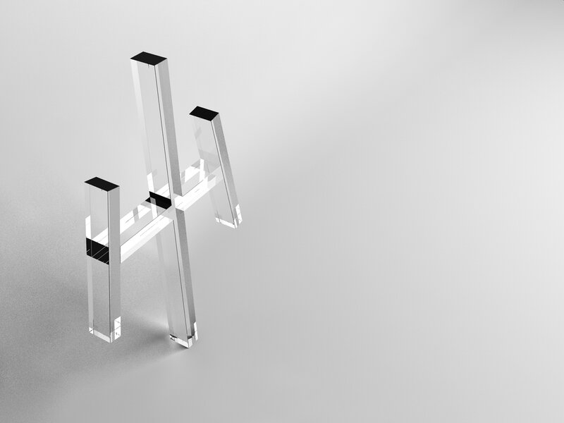 Transparent Glass Sculpture — White