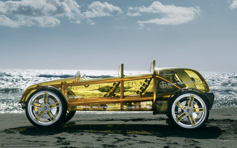 Transparent golden concept car