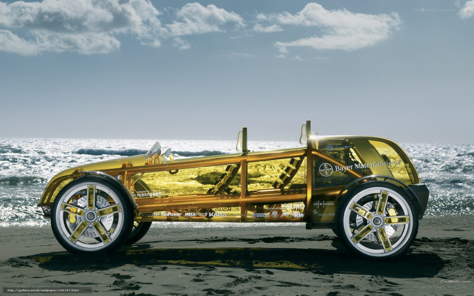 Transparent golden concept car