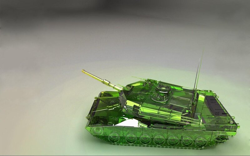 Transparent green tank model