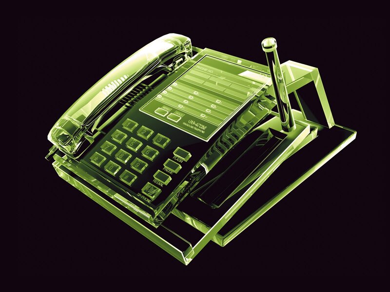 Transparent Green Telephone