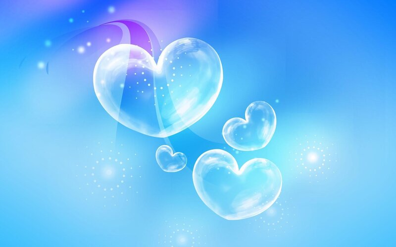 Transparent Heart Bubbles — Blue, Serene