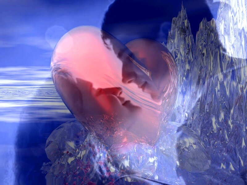 Transparent Heart Shape — Blue