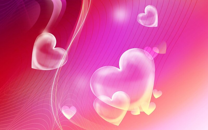 Transparent Hearts Floating — Pink, Romantic