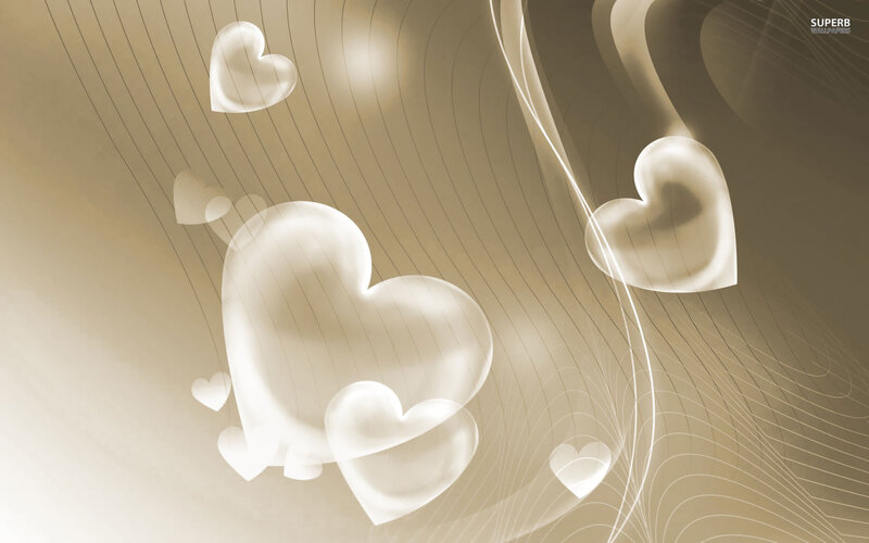 Transparent Hearts Floating