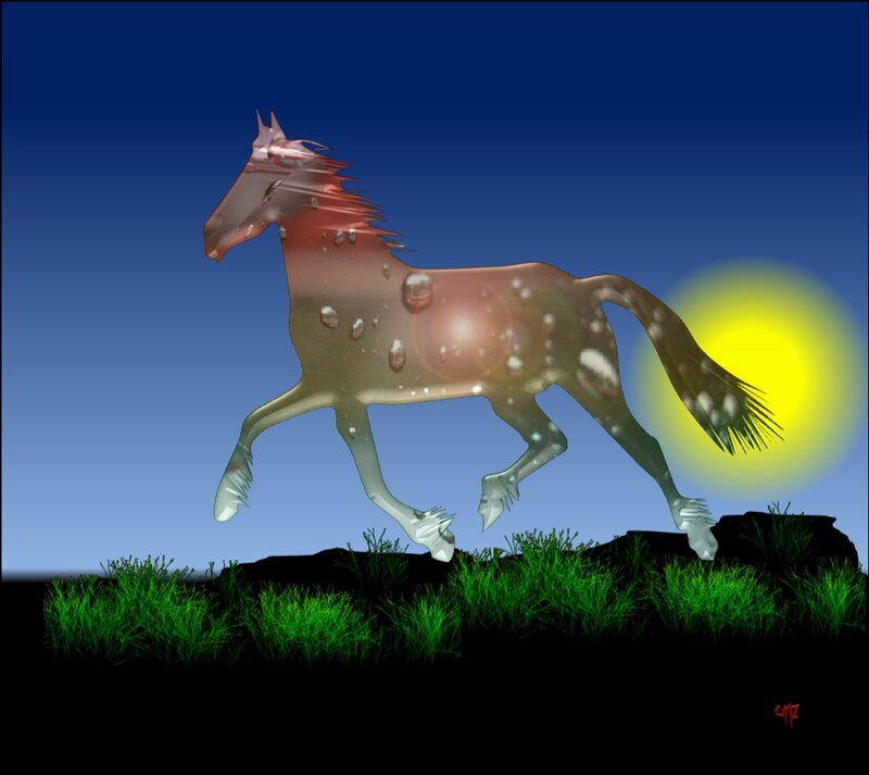 Transparent Horse Running