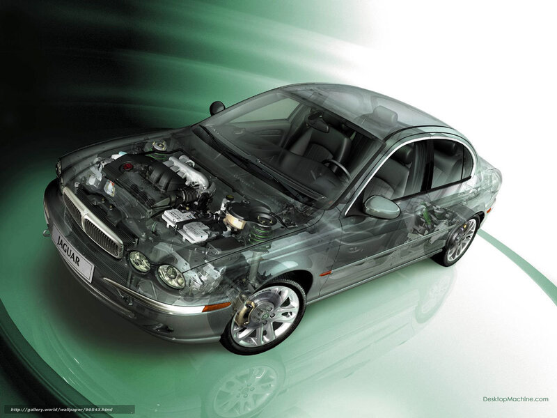 Transparent Jaguar car