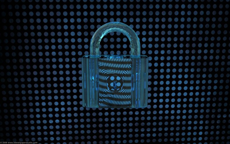 transparent lock on perforated background