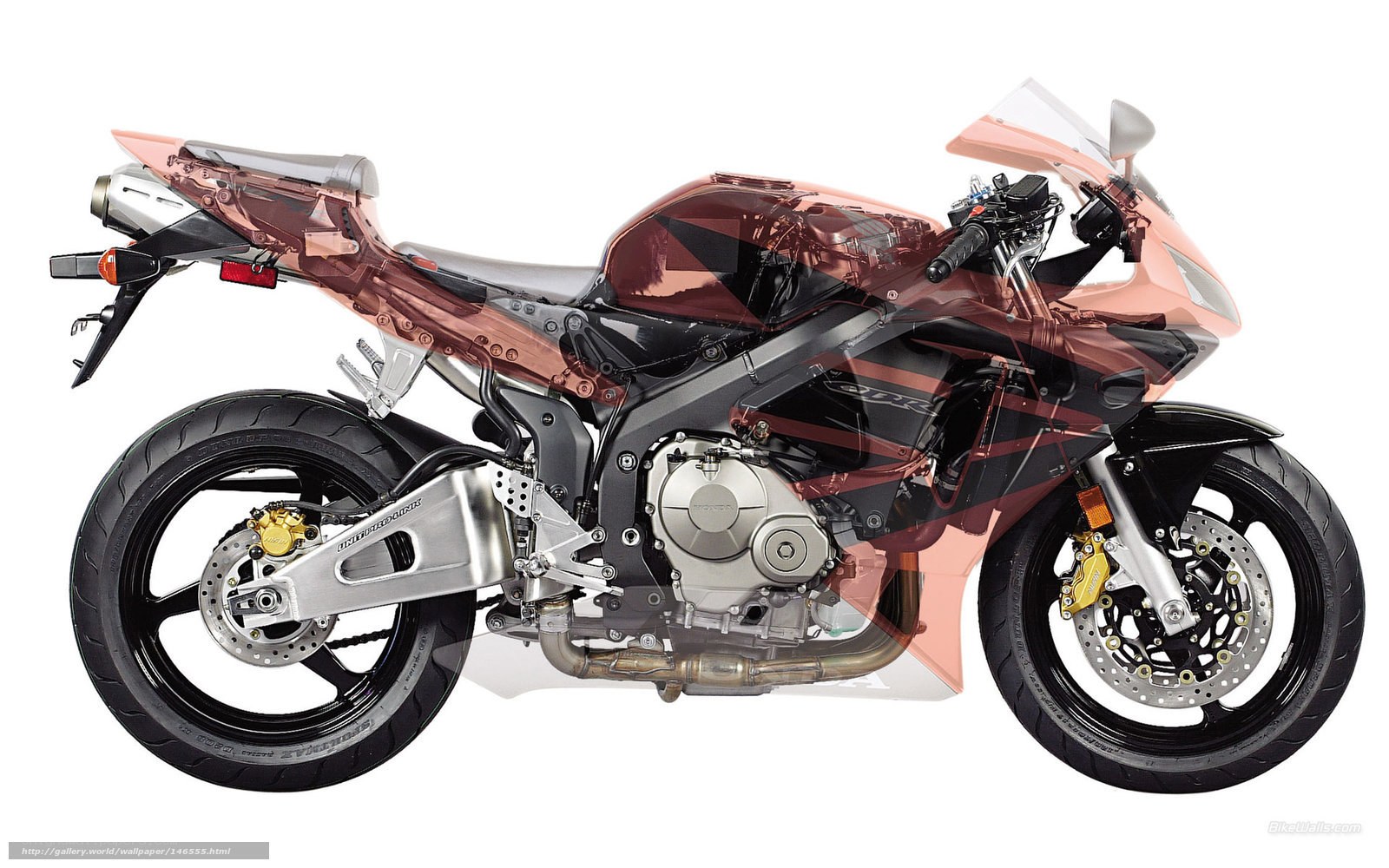 transparent motorcycle cutaway