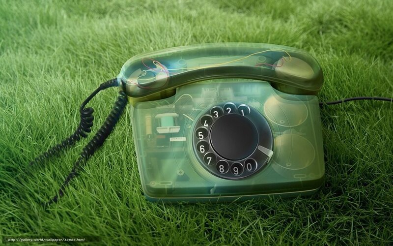Transparent phone on grass