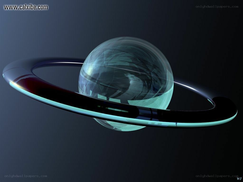 Transparent planet with rings