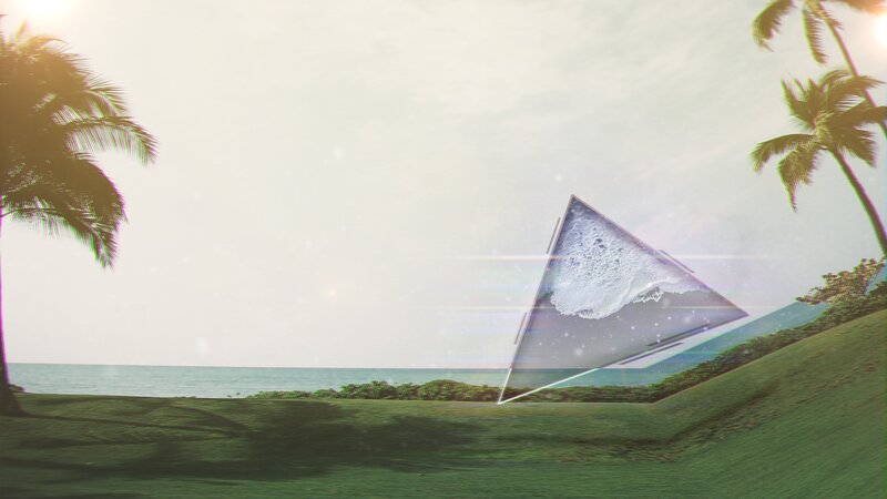 Transparent Pyramid on Beach