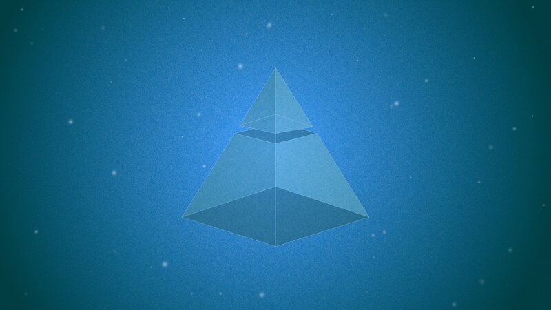 Transparent Pyramid Structure — Blue, Serene