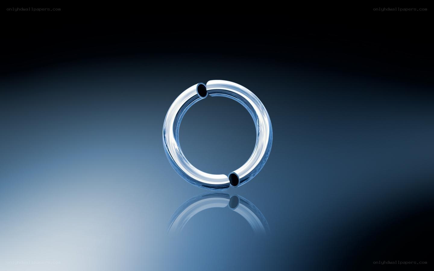 transparent ring on blue background