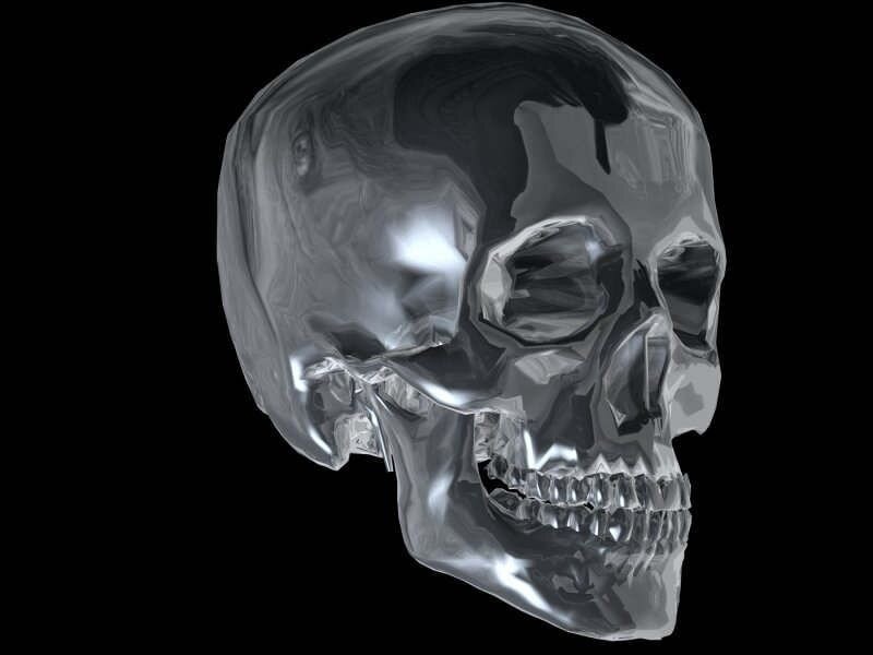 Transparent Skull — Gray, Neutral, 3d Render, Black