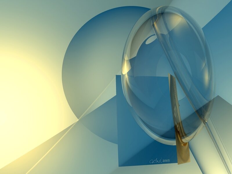 Transparent Sphere on Blue Surface