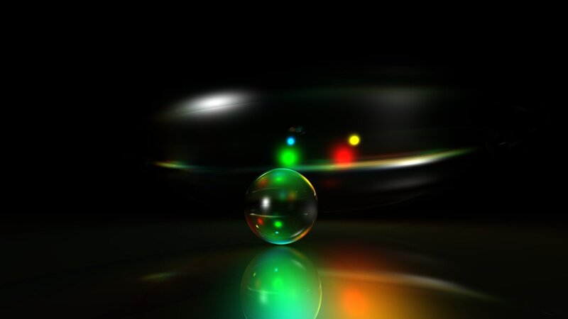 Transparent Sphere on Dark Surface