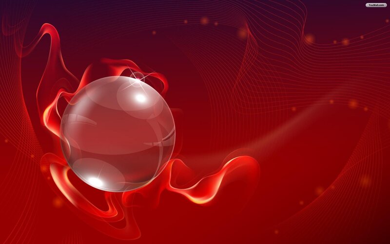 Transparent Sphere with Red Waves