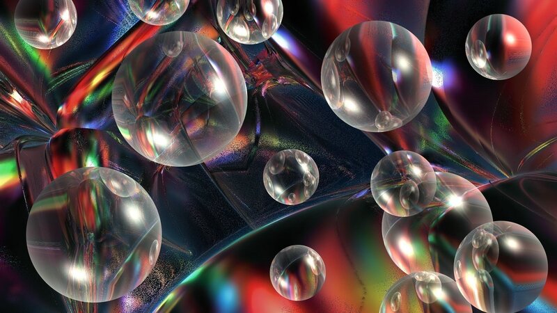 Transparent Spheres in Space — Red