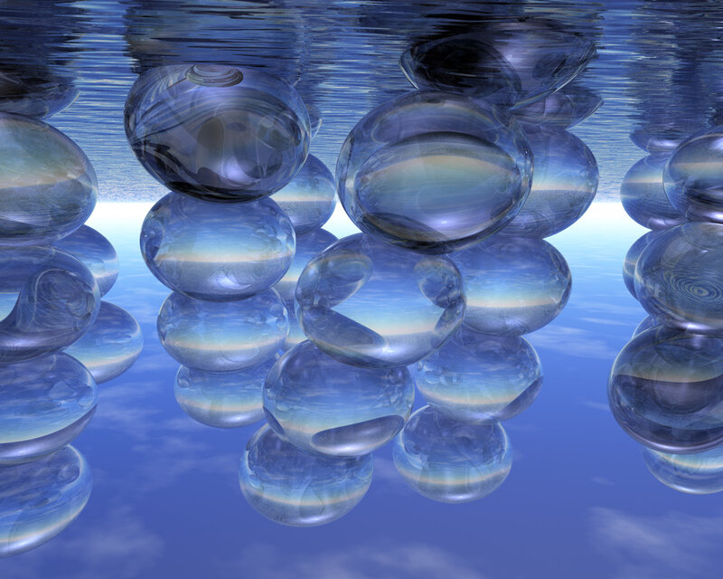 Transparent Spheres Underwater