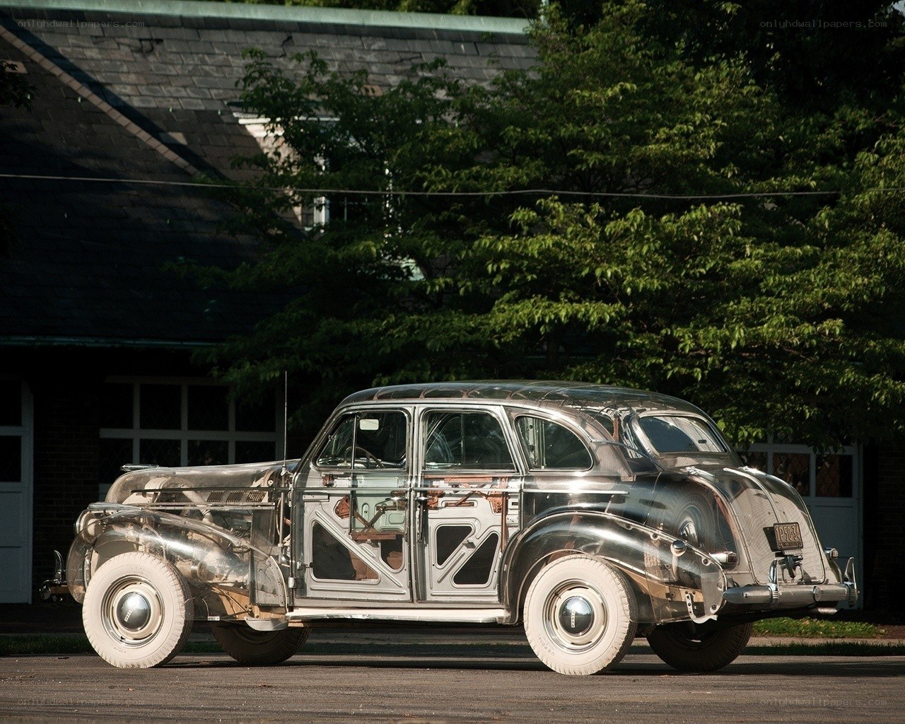 Transparent vintage car