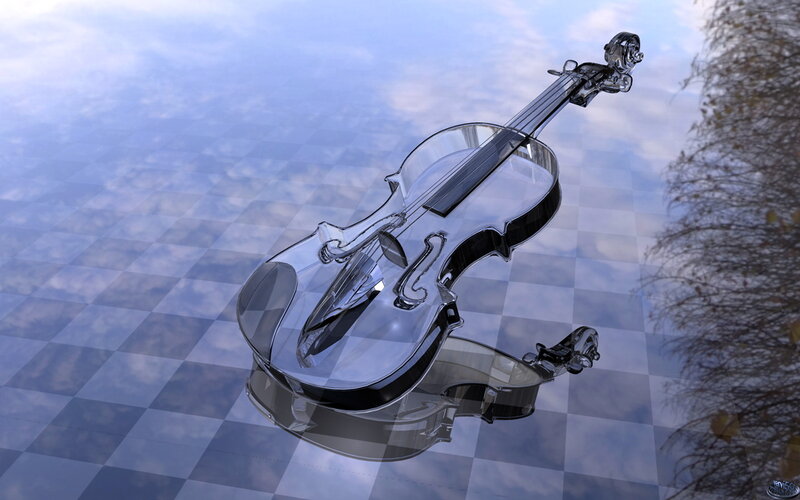 Transparent Violin — Blue