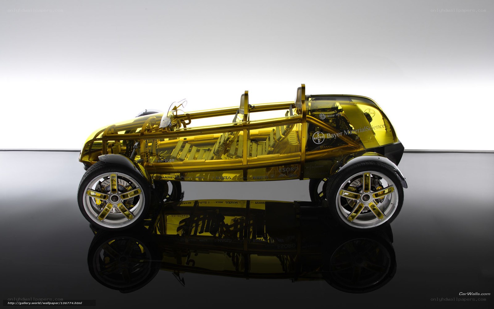 Transparent yellow concept car