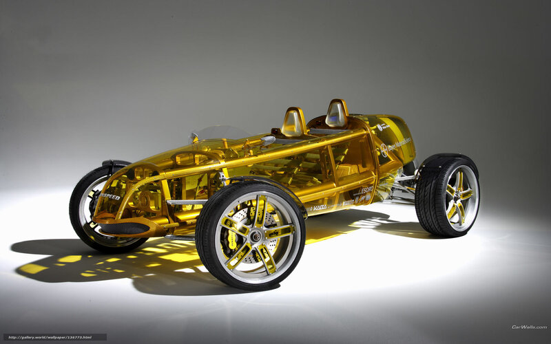 Transparent Yellow Race Car