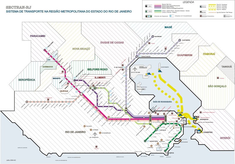 Transport map of Rio de Janeiro