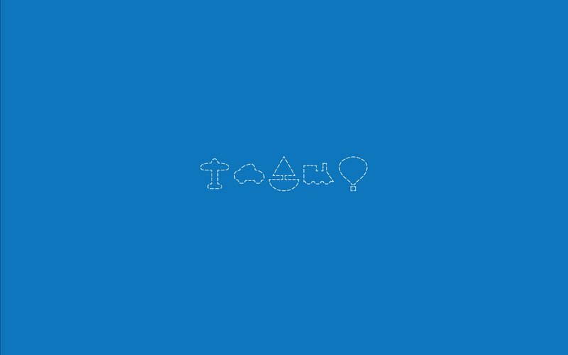 transportation icons on blue