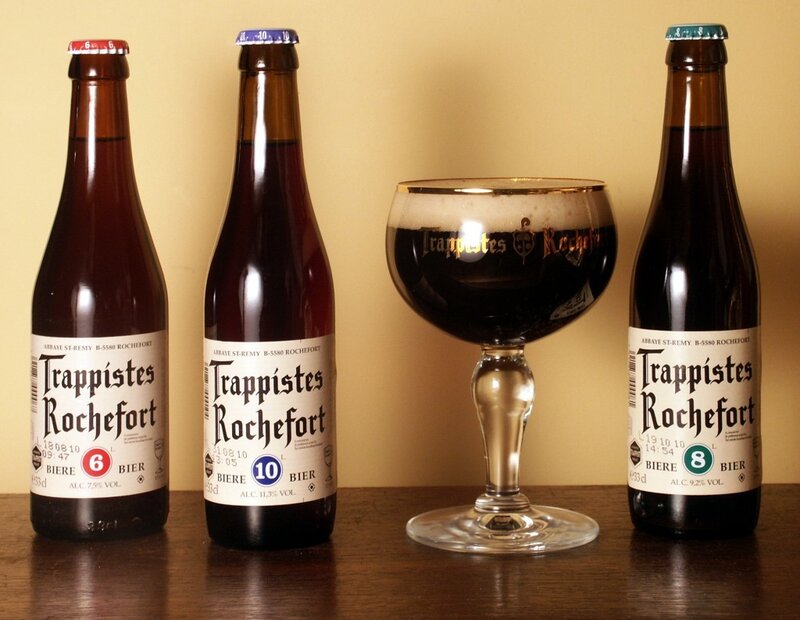 Trappistes Rochefort beers and glass