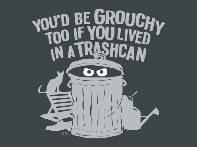 trashcan with eyes